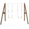 AXI Portique double 2 balancoires en bois Marron Blanc 160x254x207cm
