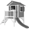 Axi Maison Enfant Beach Lodge Xl En Gris Avec Toboggan En Gris