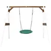 AXI Portique en bois Blanc Marron avec balancoire siège nid rond