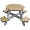 Axi table picnic ufo ronde brun blanc 120x120x56cm A031.002.01