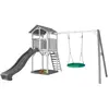 Aire de jeux 1 balançoire nid rond et toboggan bleu Axi