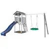 Aire de jeux 1 balançoire nid rond et toboggan bleu Axi