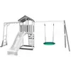 Axi Structure De Jeu En Bois Avec Toboggan - Bac À Sable - Balançoire Blanc