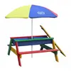 Axi - Table de pique-nique à sable et eau et parasol Nick Arc-en-ciel