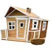 Maisonnette asymétrique en bois brun/blanc pour enfants Axi
