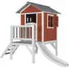 AXI Maisonnette Lodge XL en bois Rouge toboggan Blanc