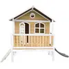 AXI Cabane en bois avec toboggan pour enfant - Stef 100 - Couleur Toboggan Gris, 100 - Couleur Cabane Marron/Blanc