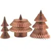 Arbre de Noël en papier d'abeille, naturel, couleur marron, 210 cm