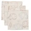 Lot de 3 mini langes en gaze de coton Elephant Tales (31 x 31 cm)