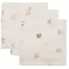 Lot de 3 mini langes en gaze de coton Animal Friends (31 x 31 cm)