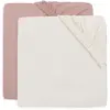Lot de 2 draps housses en jersey Wild Rose-Ivory (60 x 120 cm)