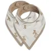 Jollein 029-867-66095 Lot de 2 bavoirs bandana Motif ours en peluche Blanc