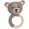 Jollein 101-007-67078 Hochet/anneau de dentition en forme d'ours, gris/marron