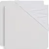 Jollein Drap-Housse en Jersey 2-Pièces, 80/90 cm Longueur x 40 cm Largeur, Blanc