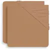 Jollein 2511-501-00103 Lot de 2 draps ajustés en Jersey 40 x 90 cm Biscuit