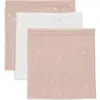 Jollein Lot de 3 mini langes en gaze de coton Wild Rose (31 x 31 cm)