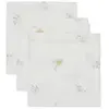 Jollein Lot de 3 mini langes en gaze de coton Lovely Birds (31 x 31 cm)