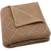 jollein Plaid enfant Check Knit Biscuit/peluche polaire 75x100 cm