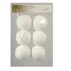 Kaemingk Boules de Noel diamètre 60 mm Coton neige Blanc X6