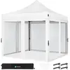Vonroc - Tente de réception - 3x3 m - Premium Easy-Up Tente de réception Set incl. parois latérales en moustiquaire   Blanche