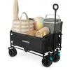 Chariot avec fonction banc   Pliable   120 kg   115 L | Noir
