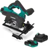 VONROC Scie circulaire sans fil 20V 150 mm | avec 2 batteries 2,0 Ah e...