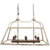 Clayre&Eef Suspension 237 en bois, à 6 lampes