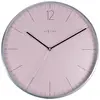 NeXtime Horloge Murale Verre/Métal/roantique Rose Essentiel Argent Blanc 30 x 0,02 cm