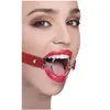 Ouch! Bâillon Anneau XL avec Sangles Cuir Rouges