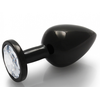 Plug Bijou anal ROUND GEM M 7 x 3.3 cm Noir-transparent 