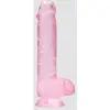 RealRock Realistic and Rocksolid Gode avec Testicules Crystal Clear 15,2 cm