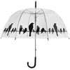Esschert Design - Parapluie transparent noir Oiseaux sur un fil