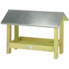 Esschert Design - Mangeoire de sol en pin avec toit en zinc