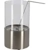 Cheminée de table au bioéthanol ronde - argenté - d 16,4 x h 29 cm