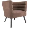 Leitmotiv - Fauteuil design en velours et bois Explicit Chocolat