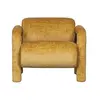 WOOOD Fauteuil 76x82x65 cm en tissu velours doré
