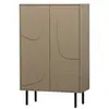WOOOD Buffet haut 2 portes en bois taupe