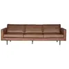 WOOOD Grand canapé cuir recyclé rétro 3 chocolat