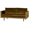 WOOOD Canapé 2.5 places TARVO en velours marron 190x86x85 cm