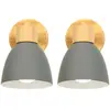 STOEX 2X Applique Murale Nordique En Bois, Applique Murale Moderne Lampe Murale Rétro Vintage Pour Intérieur Chambre Café Bar Salon Gris