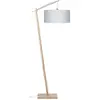 Lampadaire en bambou et lin gris clair Andes - Good & Mojo