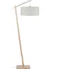 Lampadaire en bambou naturel avec abat-jour en lin clair 176cm Andes - Good & Mojo