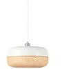 Good & Mojo Suspension Ovale D.40 Tressée Blanche et Beige MEKONG