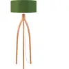 Lampadaire en bambou abat-jour en lin vert forêt 160cm Annapurna - Good & Mojo