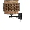 Lampe murale en bambou noir 25x20 cm Bhutan - Good & Mojo