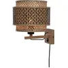 Lampe murale en bambou noir et naturel 25x20 cm Bhutan - Good & Mojo