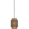 Lampe suspendue avec abat-jour en bambou noir et naturel 18x25 cm Bhoutan - Good & Mo
