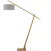 Lampadaire en bambou naturel abat-jour en lin gris clair 207cm Montblanc - Good & Moj