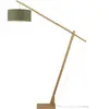 Lampadaire en bambou naturel abat-jour en lin vert forêt 207cm Montblanc - Good & Moj