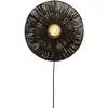 Lampe murale ronde en bambou noir 40x12 cm Iguazu - Good & Mojo